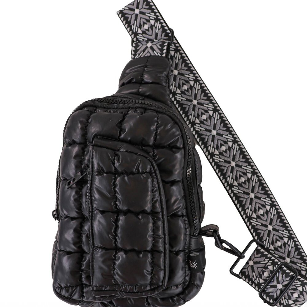 Puff Sling Bag - Black - by Simply Southern NWT